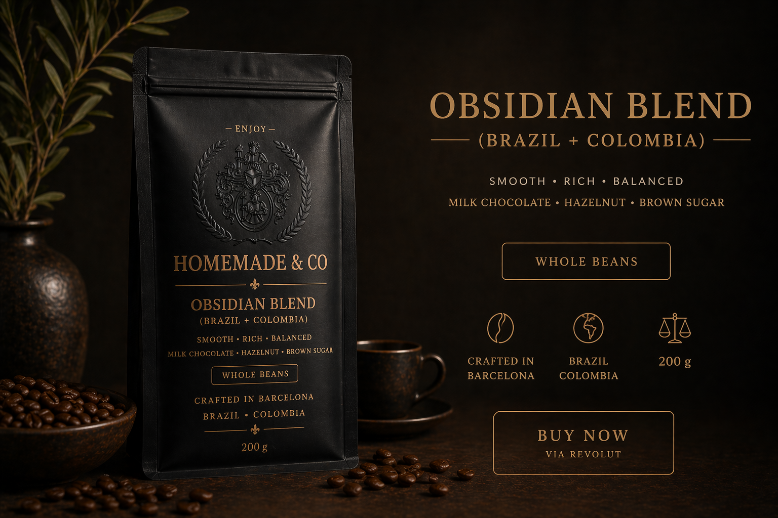 Obsidian Blend — Whole Beans 200g