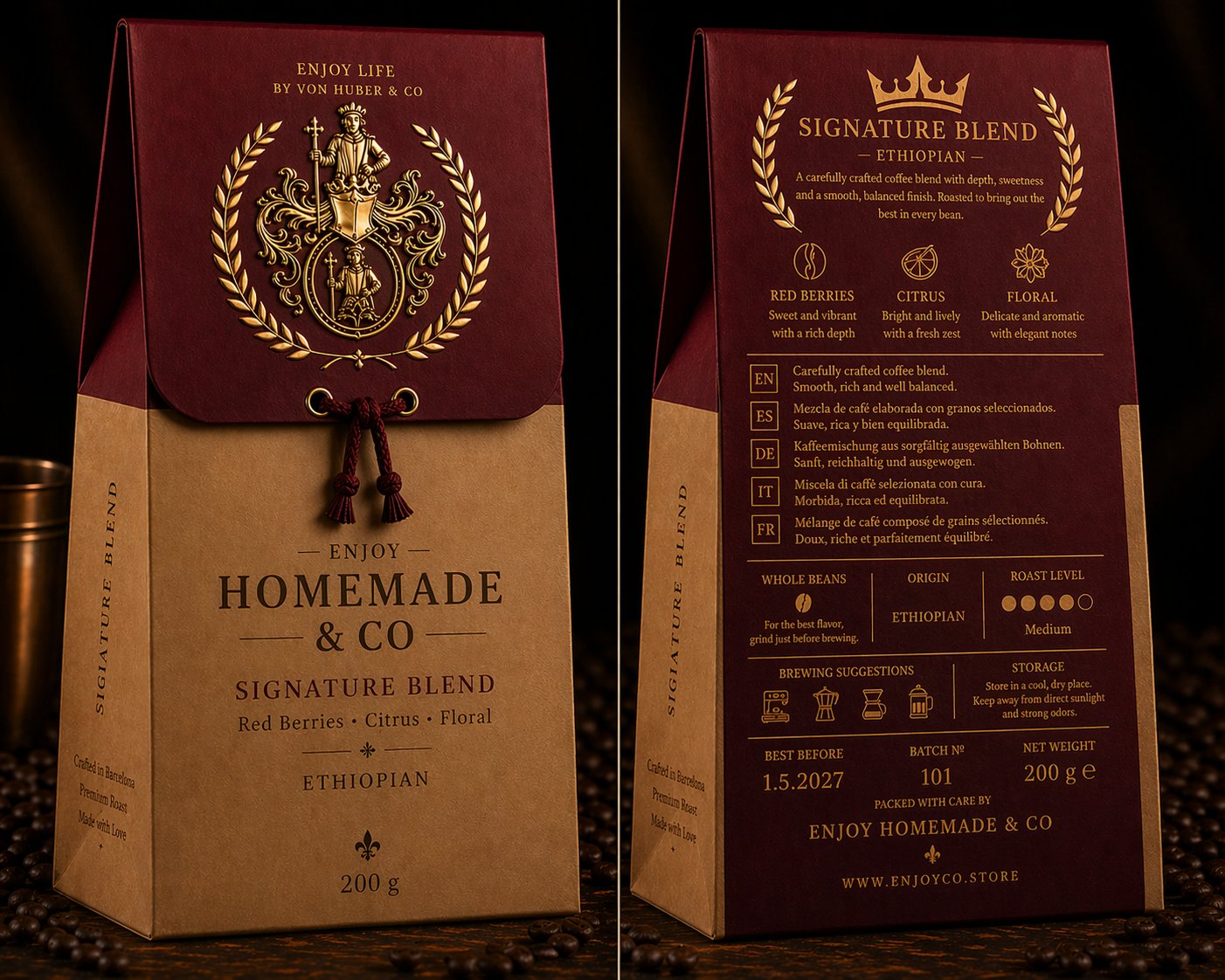 Signature Blend Ethiopian — Premium Edition, front and back